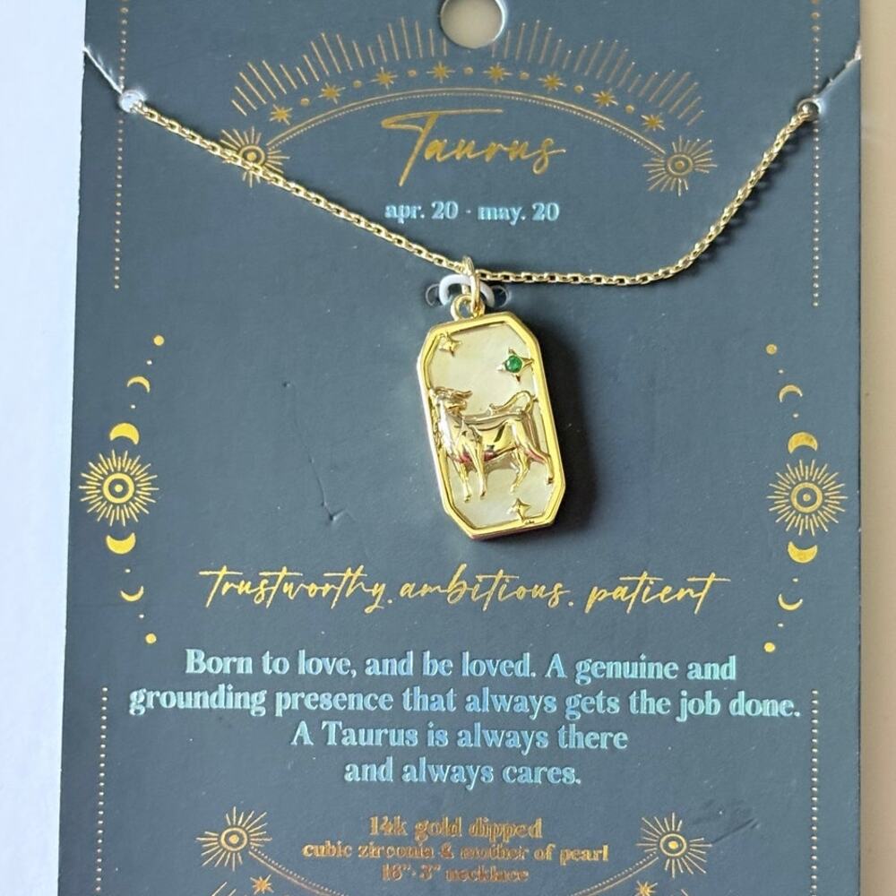 Taurus Zodiac Gold-Tone Necklace & Pendant